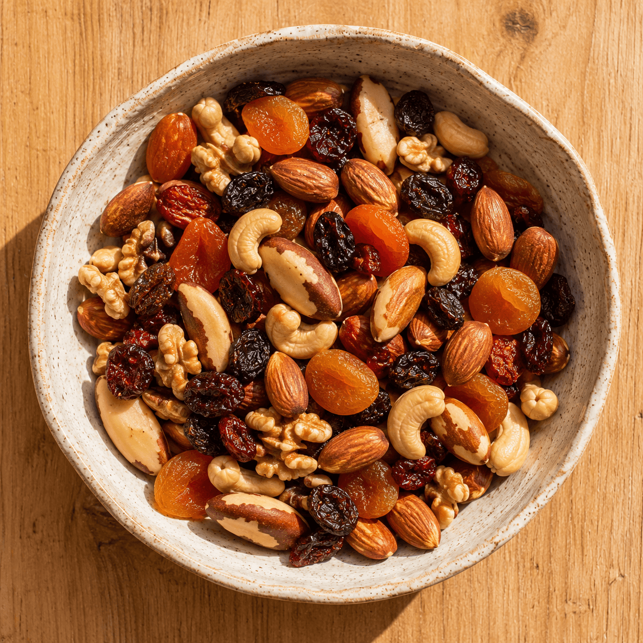 Tigela com mix de frutas secas e castanhas